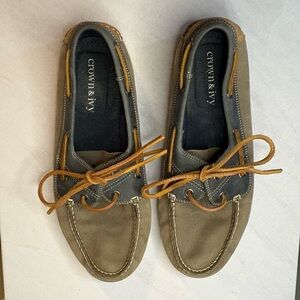 Men's Gray and Tan Boat Shoes